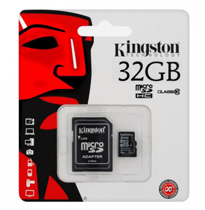 Kingston MicroSDHC 32GB Class 10 + SD adaptér